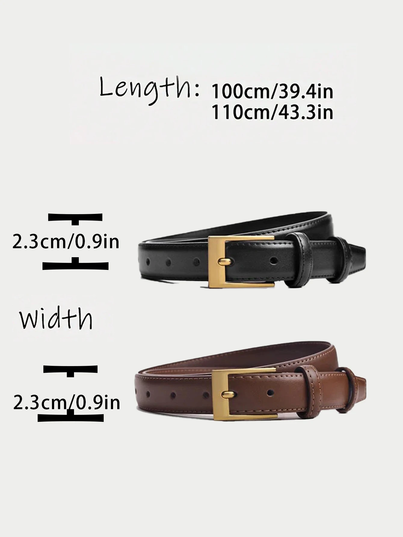 Damen-Gürtel, modischer, hochwertiger Gürtel mit Dornschließe, echter, luxuriöser, weicher PU-Ledergürtel für Damen, passend zu Hosen und Jeans, als ideales Geschenk – Detail 5