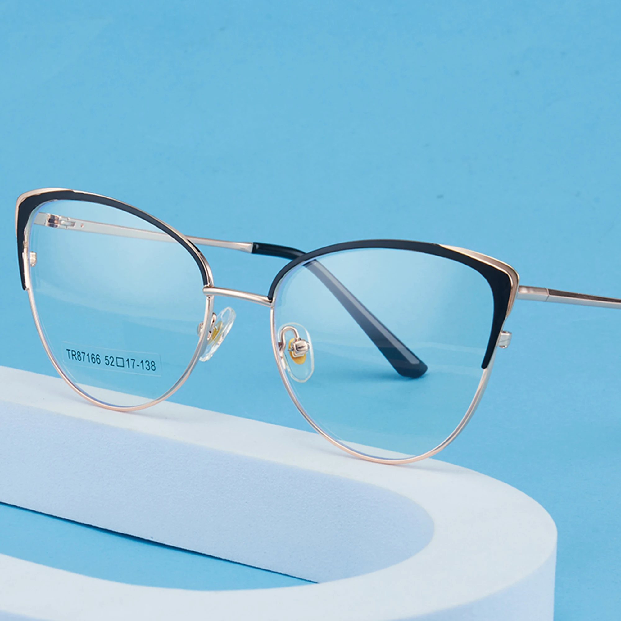 JMISUS Fashion Cateye Prescription Glasses Myopia Eyewear Metal Optical Eyeglasses for Women Anti Blue Light/Photochromic