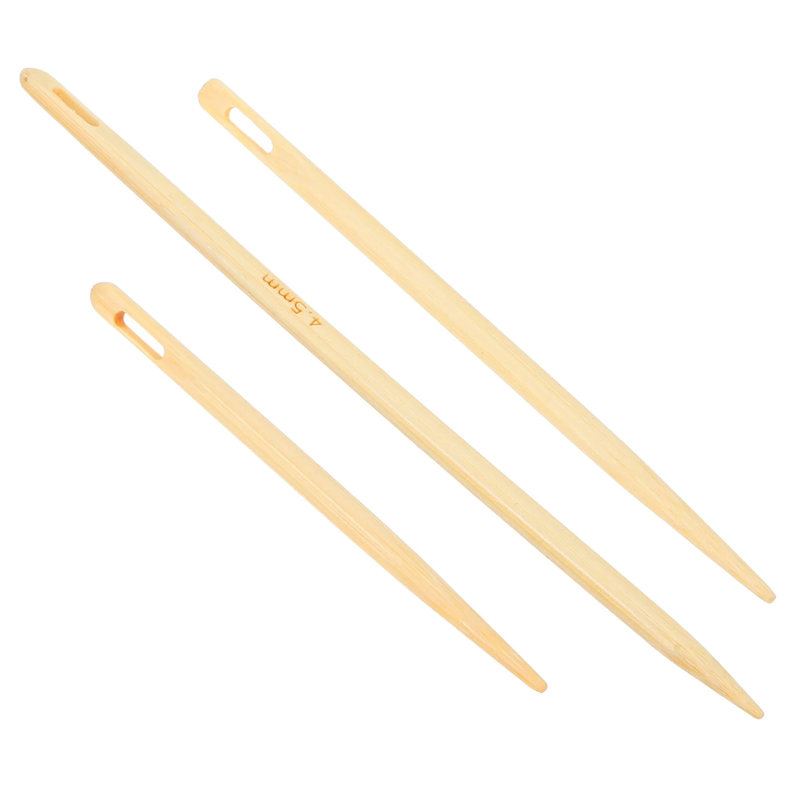 3 Stück Big Eye Nadel Häkeln Strickwerkzeug Nähnadeln Haar Hand DIY Webwerkzeuge Bambus Handwerk Haken Kreis Holz