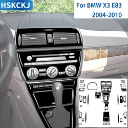 For BMW X3 E83 2004 2005 2006 2007 2008 2009 2010 Car Accessories Interior Gear Center Console Door Trim Sticker Black Plastic