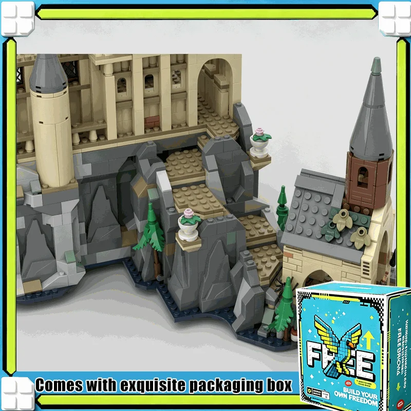 252PCS MOC Magic Castle Stone Stairs Landscape Model Building Blocks Custom Puzzle Architecture DIY Assembly Toy Gift