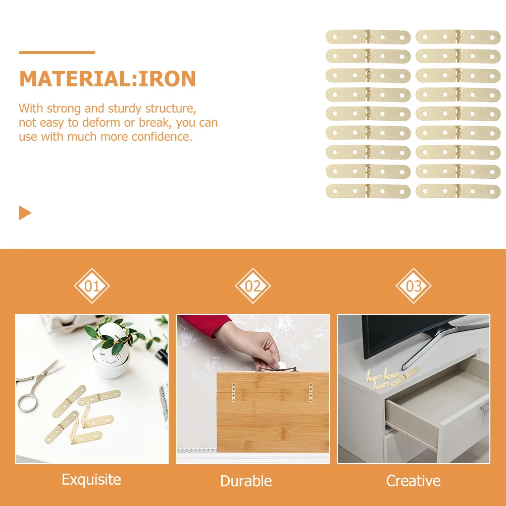 

30Pcs Mini Hinges Jewelry Box Hinges Bright Color Design Safe Practical for Small Wooden Boxes and Craft Projects