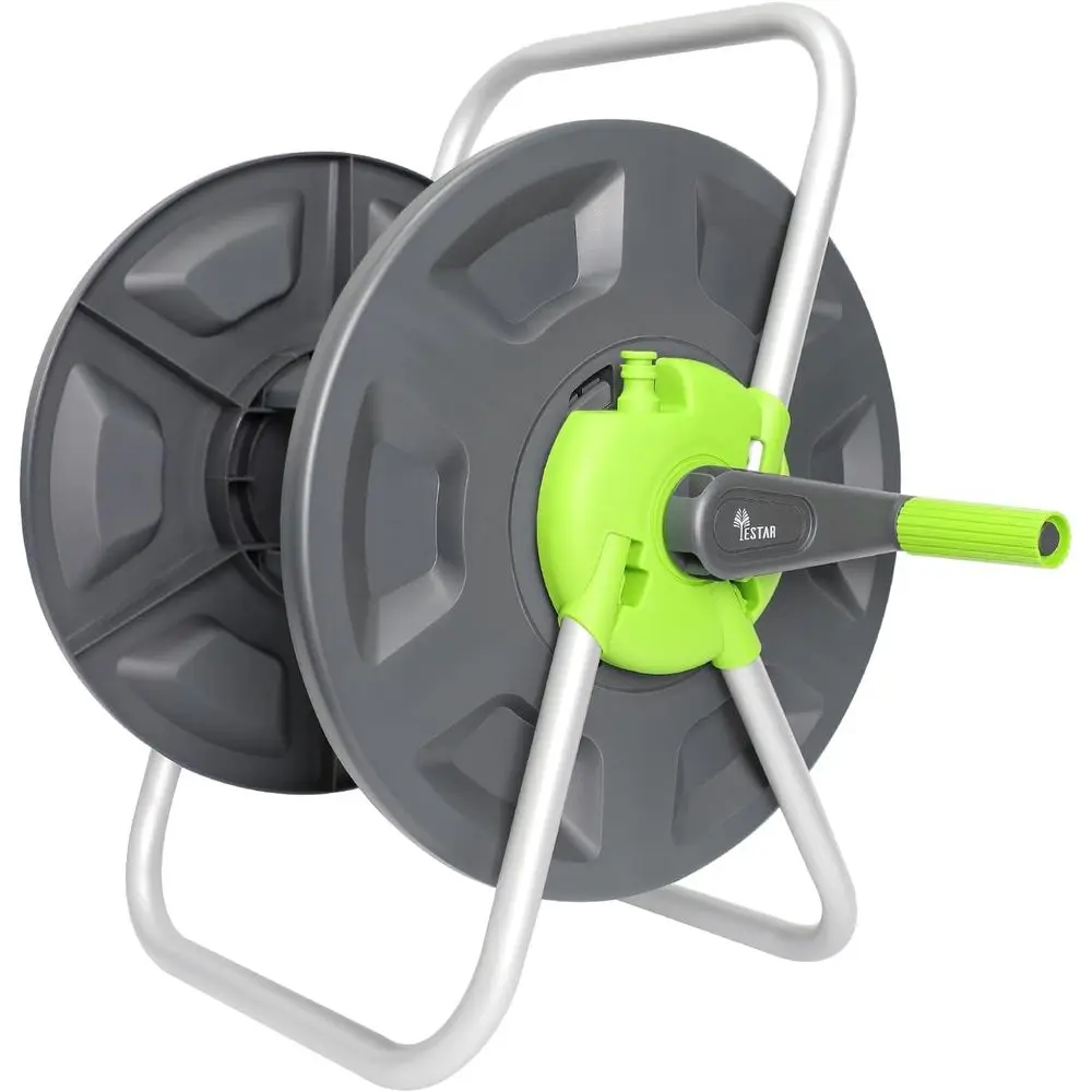 Garden Water Hose Cart, Holds 65-100 ft to 5/8 Inch, Wall Mounted, Portable Hose Holder, Convenient Hose Storage and Watering