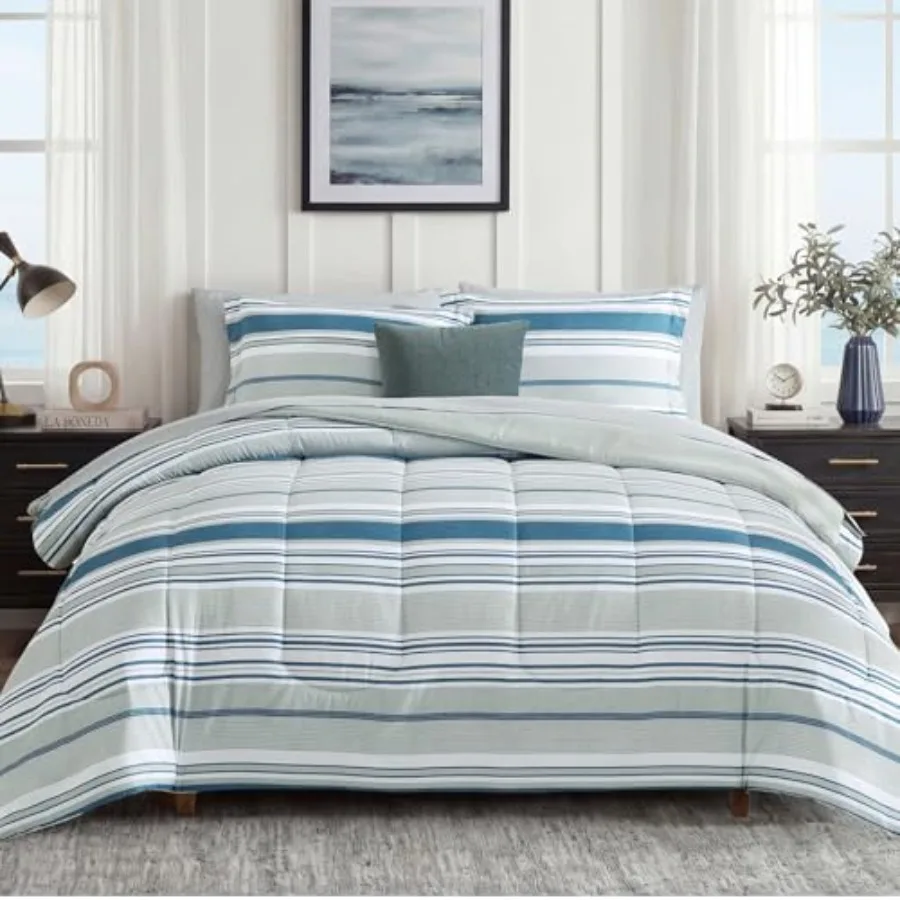 

Comforter Set - 7 Pieces Bed in a Bag, Bedding Sets, All Seasons Comforter Bed Set with Sheets, Pillowcases and Shams