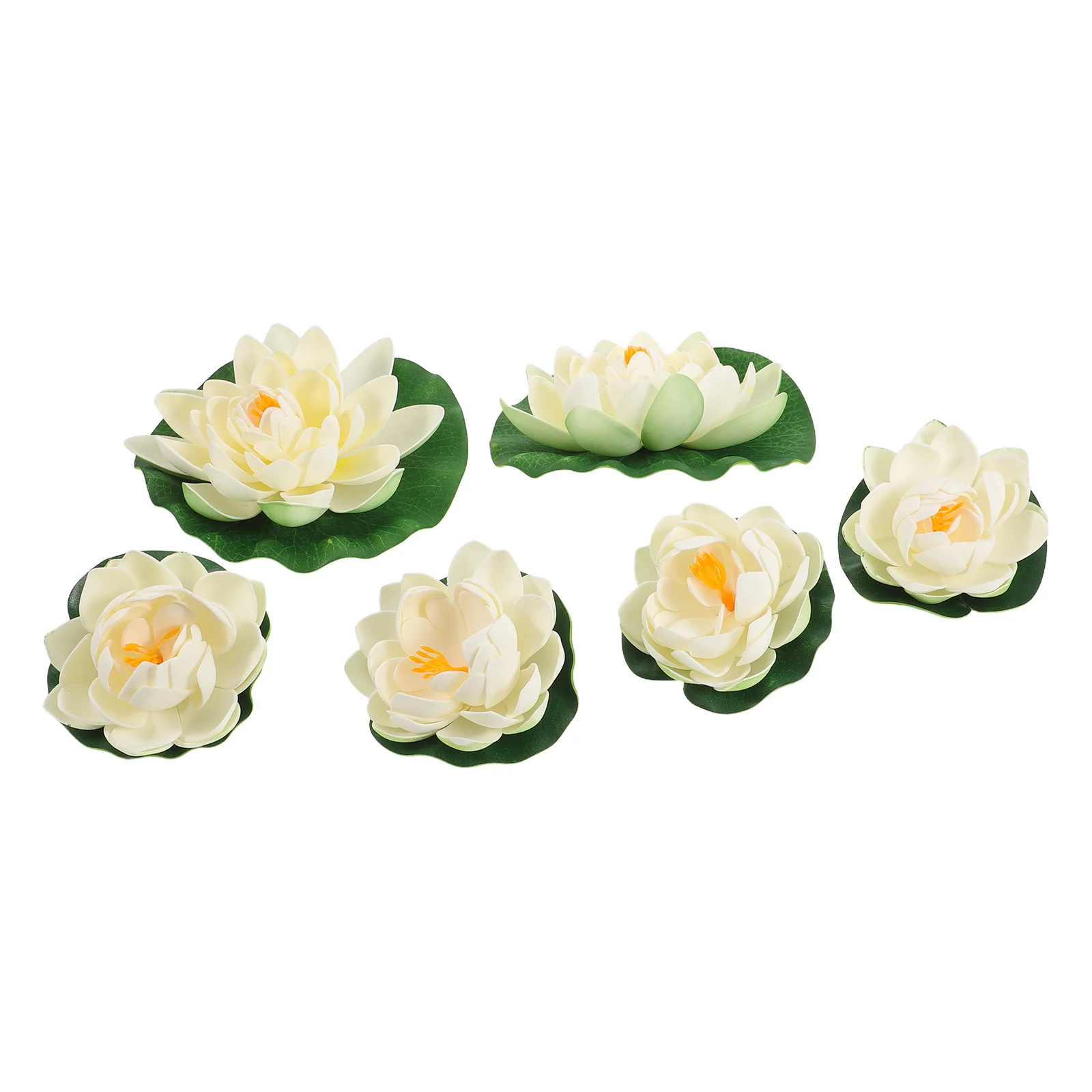 6Pcs Künstliche Lotus Blume Realistische Schaum Schwimm Seerose Pad Teich Ornament Garten Pool Dekor Aquarium Aquarium
