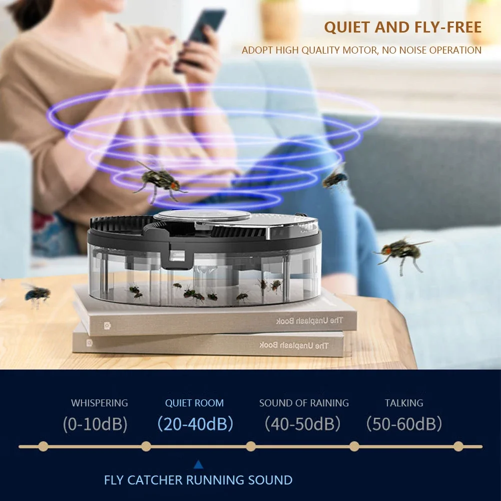 USB Recarregável Silent Fly Catcher, Physical Fly Catcher, Fly Catcher, Tecnologia de captura