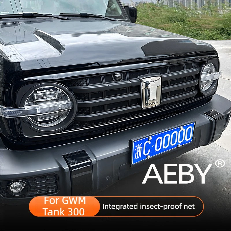 

AEBY For GWM Tank 300 2025 One-Piece Blackout Grille Guard,Snap-On Grille Mesh Cover,Bug & Rock Protection,car protection