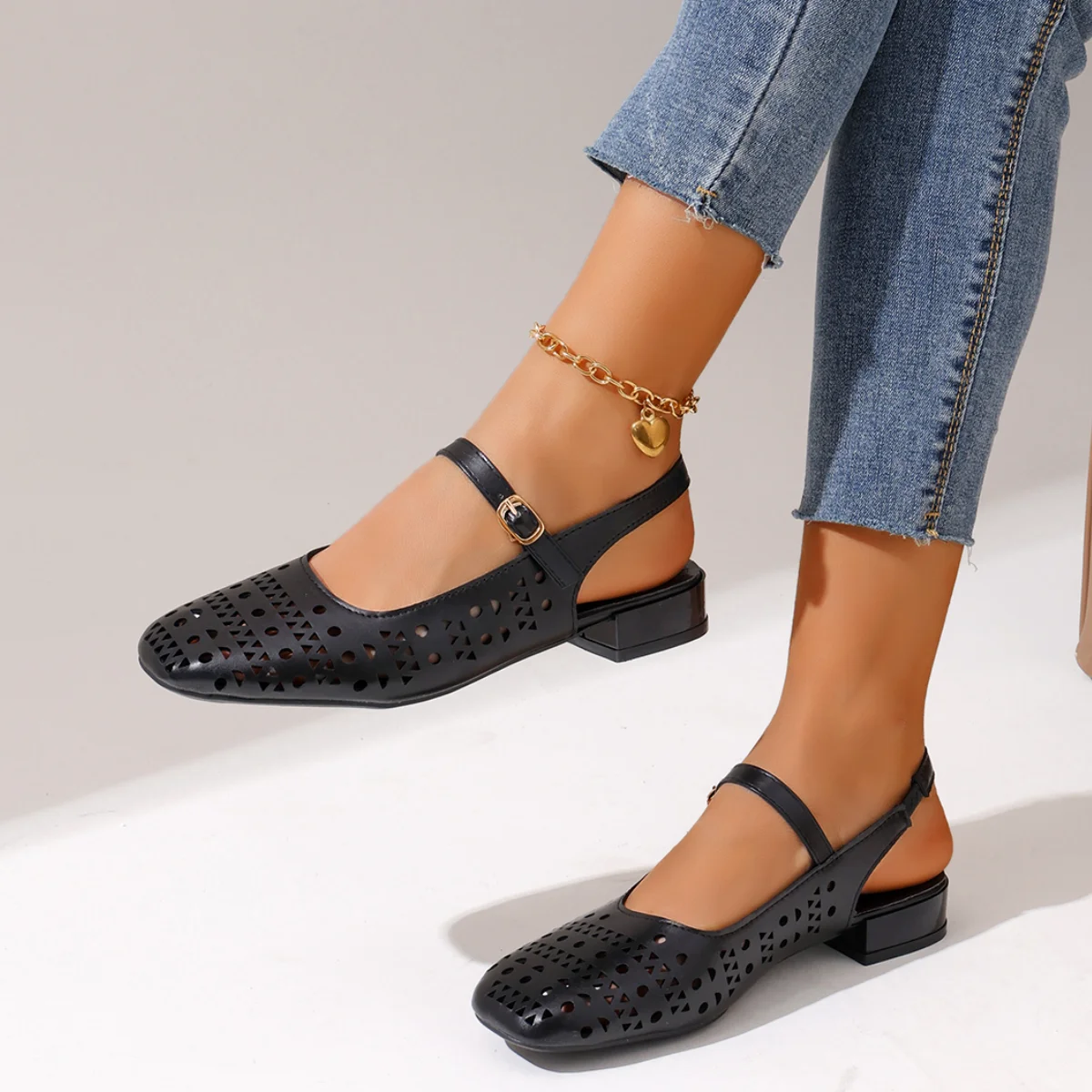 Elegantes Zapatos Mary Jane co - Leather Work Outfit reseña y precio