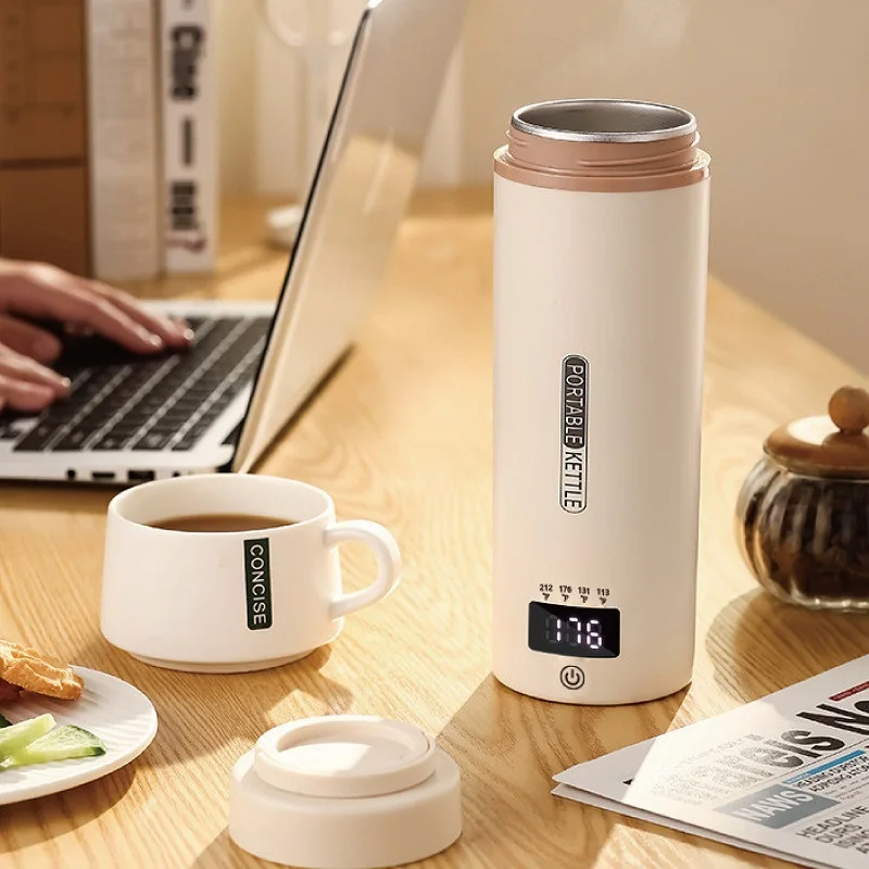 

110V Electric Hot Cup Portable Boiling Kettle Teapot 304 Stainless Steel Electric Kettle Thermos Cup Temperature Adjust 550ml