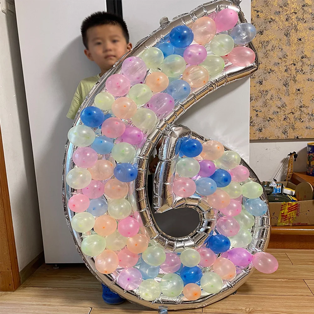 

65Inch Giant Number Frame Foil Balloon 1 2 3 2 5 6 7 8 9 Mosaic Balloon Realistic Marquee Birthday Baby Shower Anniversary Decor