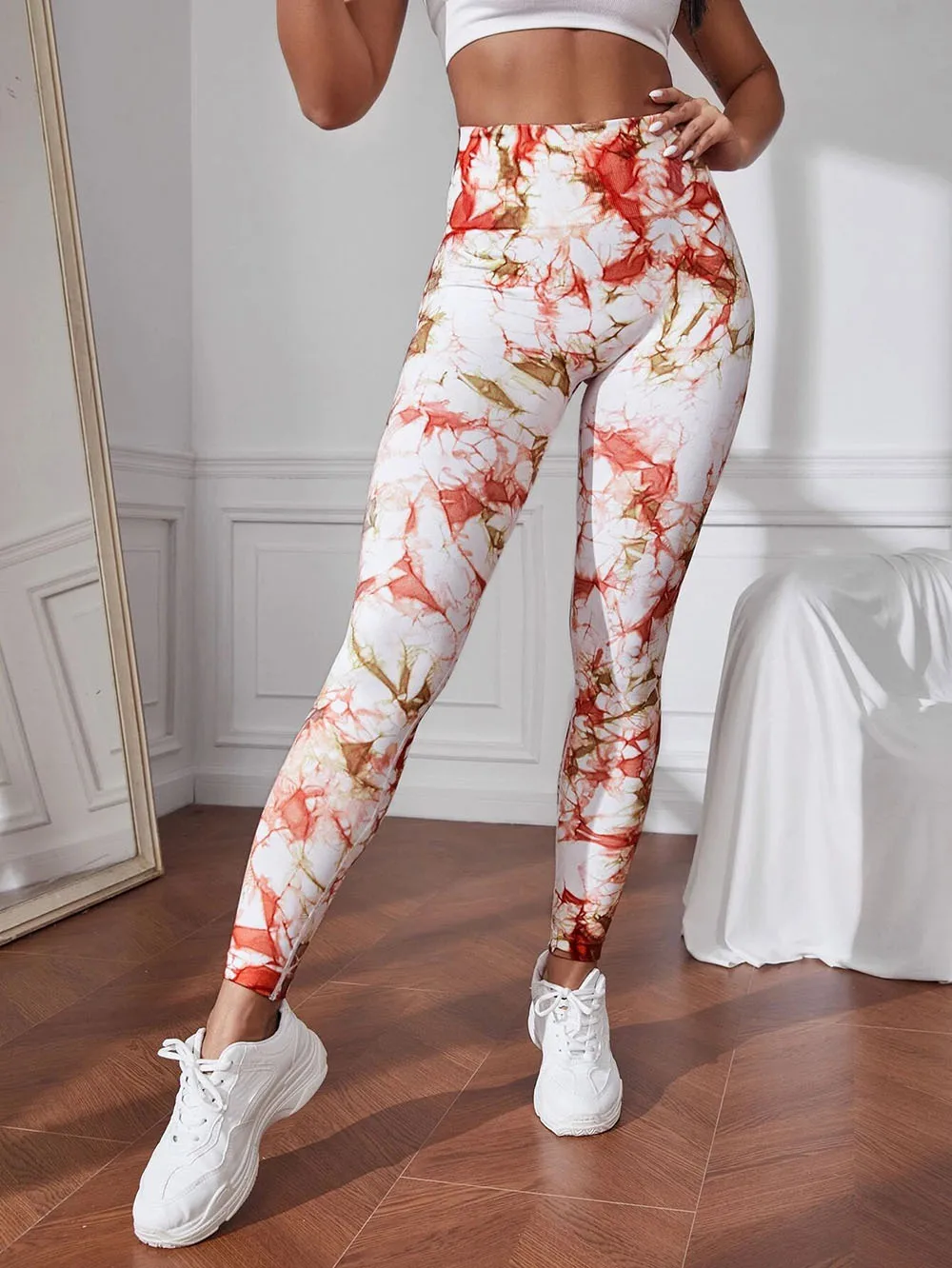 Leggings sexys para mujer, ropa de Fitness sin costuras, pantalones ajustados teñidos con lazo, pantalones deportivos de cintura alta con realce, primavera y verano, 2023