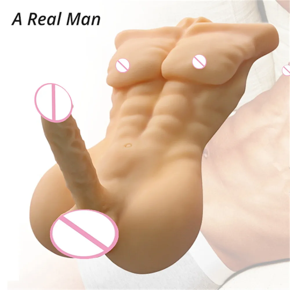 Strong Male Torso Sex Doll with Big Dildo Women Men Masturbation Fake Penis Porn Doll Shemale Doll for Couples Unisex Lovedoll