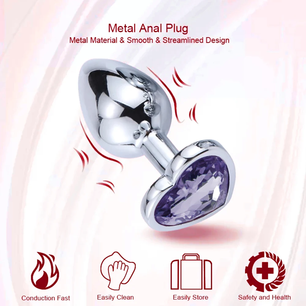 3PCS S/M/L Metal Anal Plug Butt Plug Sex Toy Butt Toy for Women Men Couples Adult Game Masturbator Anal Diamond Sex Shop