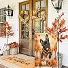 Fall Pumpkins Sunflower And Maple Leaves Garden Flag 12x18 Inch Outside Yard Porch Decoration Buffalo Plaid Dog French Bulld jjp