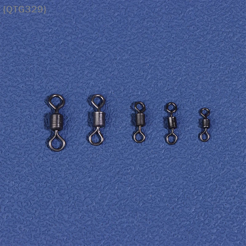 Durable Metal Bearing Swivels 100Pcs, Smooth Rotating Fishing Connectors to Prevent Line Twist, Bulk Pack