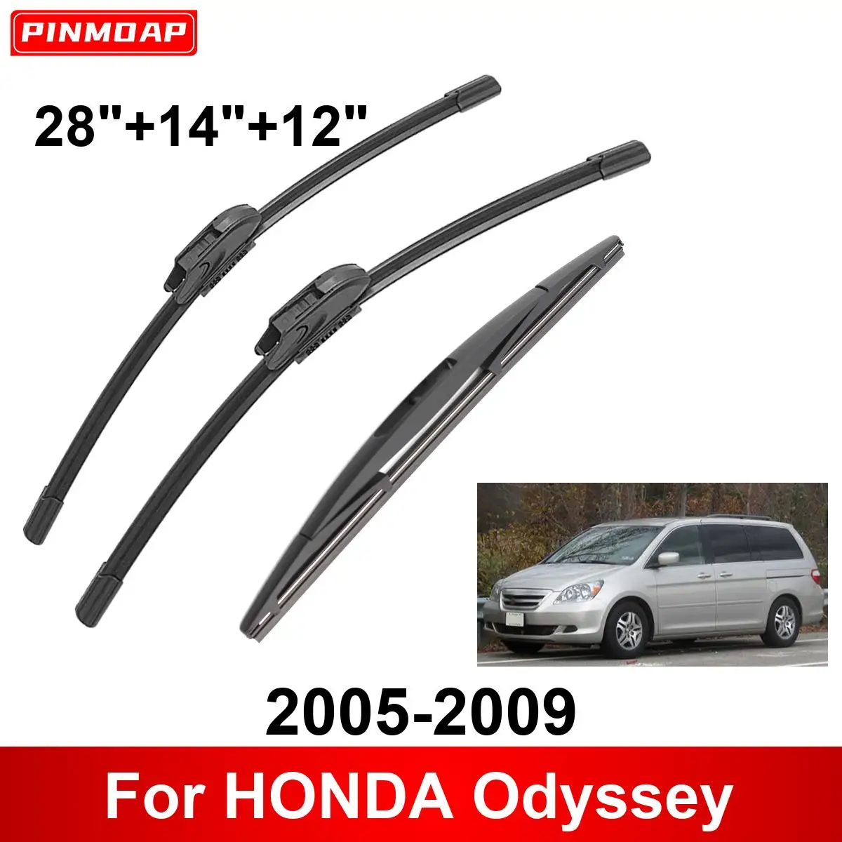 3PCS Car Wiper For HONDA Odyssey 2005-2009 Front Rear Wiper Blades Brushes Auto Accessories 2005 2006 2007 2008 2009