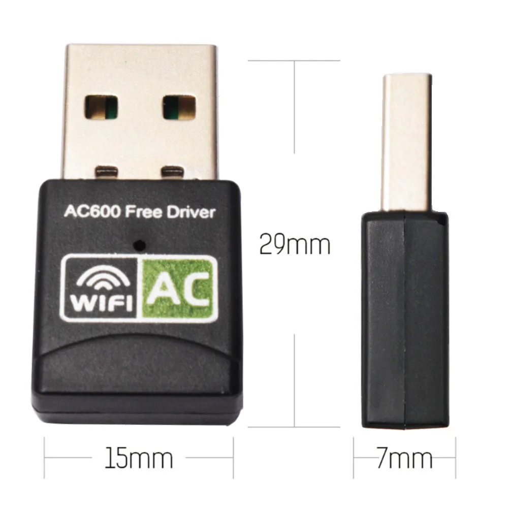 EATPOW-adaptador Wifi USB, receptor de controlador gratuito AC 600Mbps 802.11n, adaptador Ethernet, Wifi, tarjeta Wifi de doble banda para ordenador portátil