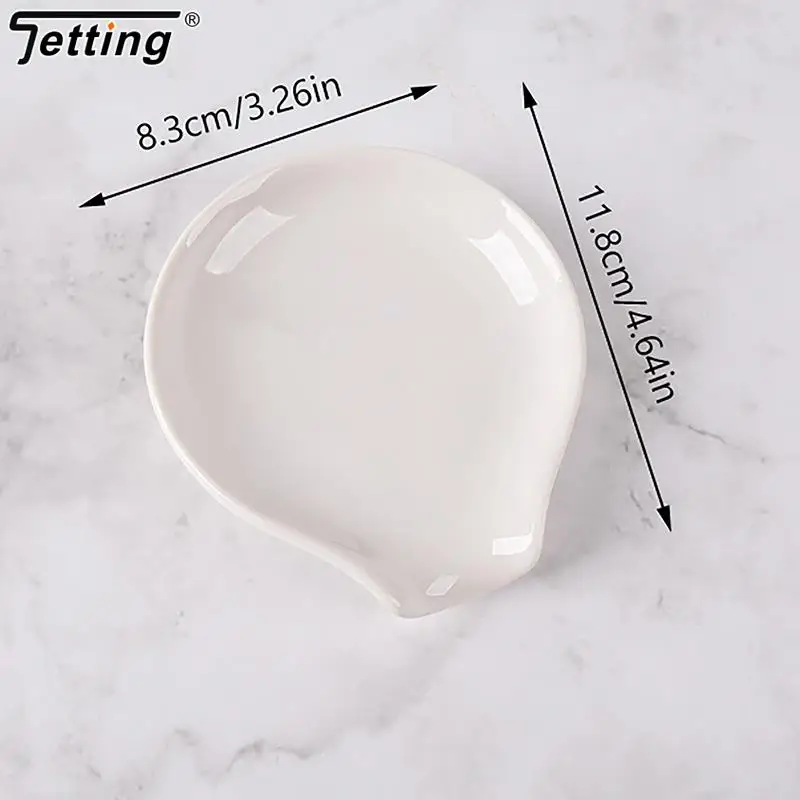 Multipurpose Ceramic Spoon Rest Pad White Spoon Holder Kitchen Utensils Tableware Spoon Put Mat Device Kitchen Dishes