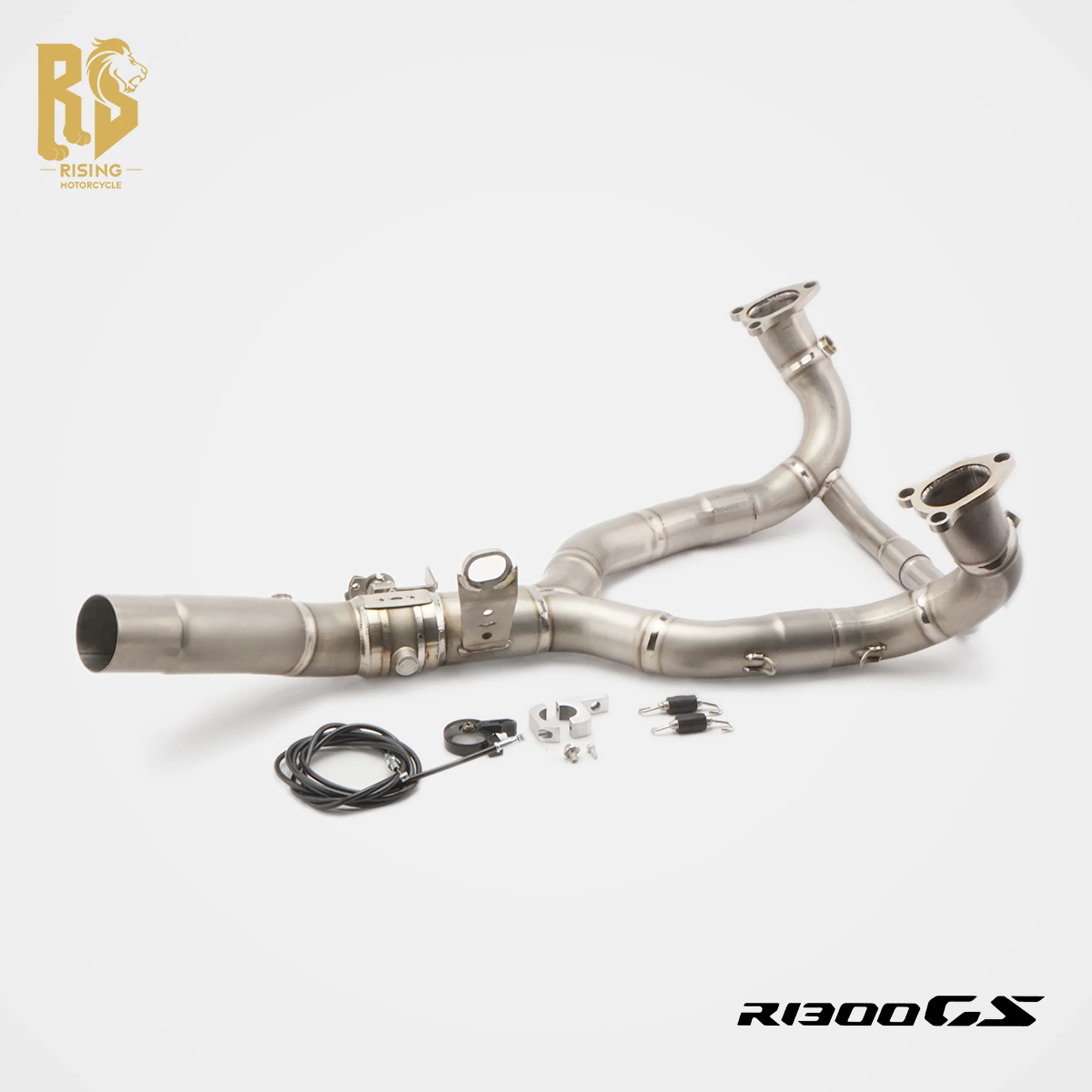 

RS Full Exhaust System for BMW R1300GS ADV 2024-2026 Cable-Operated Control Valve Titanium Mid Pipe Fits OEM Exit Performance