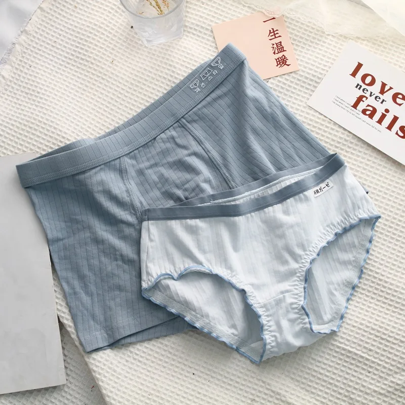 Couple Underwear Cute Low Waist Panties Sexy Underwear Breathable Comfortable Men Boxer Briefs Boyfriend Girlfriend Underpants