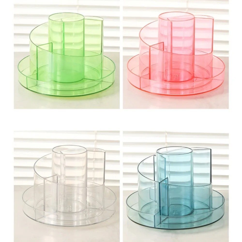 

360°Rotating Pen Storage Box Simple Tabletop Storage Makeup Brushes Holder Home Office Multi-function Stationery Organizer Shelf