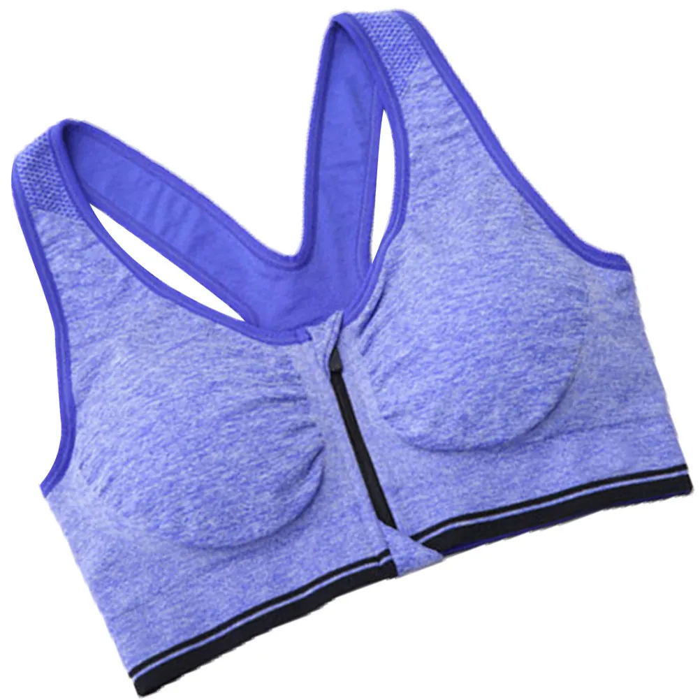 

Спортивный бюстгальтер с передней молнией, высокой степенью поддержки, ударопрочный, с мягкой подкладкой, без косточек, удобный для бега, йоги, тренировок, фитнеса, женский, черный