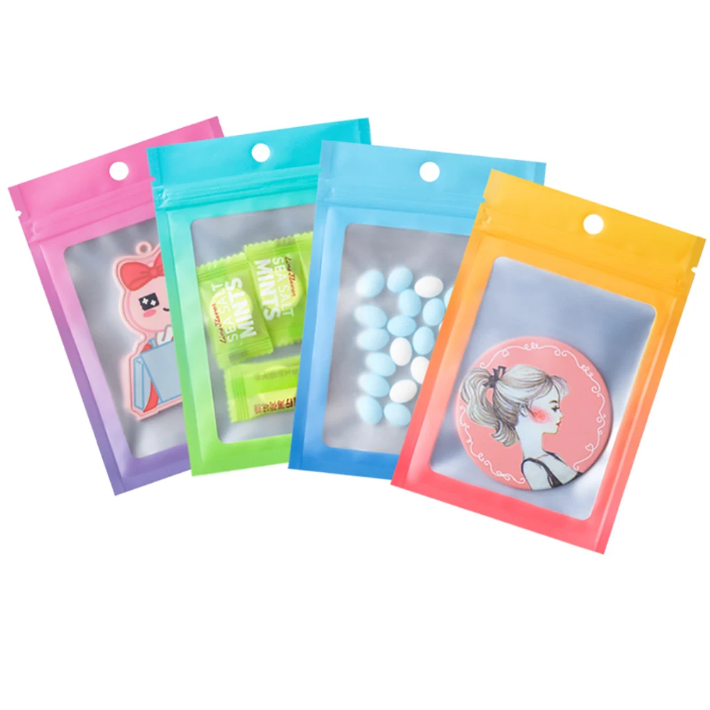 Thick Colorful Ziplock Storage Bags Heavy-Duty Transparent Plastic Zip Package Small Jewelry Packing Reclosable Poly Pouch