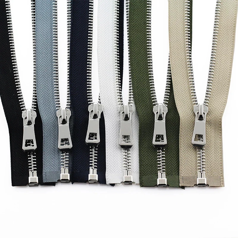 55/65/75cm 5# Open-End Auto Lock Metal Zipper DIY Handcraft For Clothing Pocket Garment Shoes Sewing Accessory