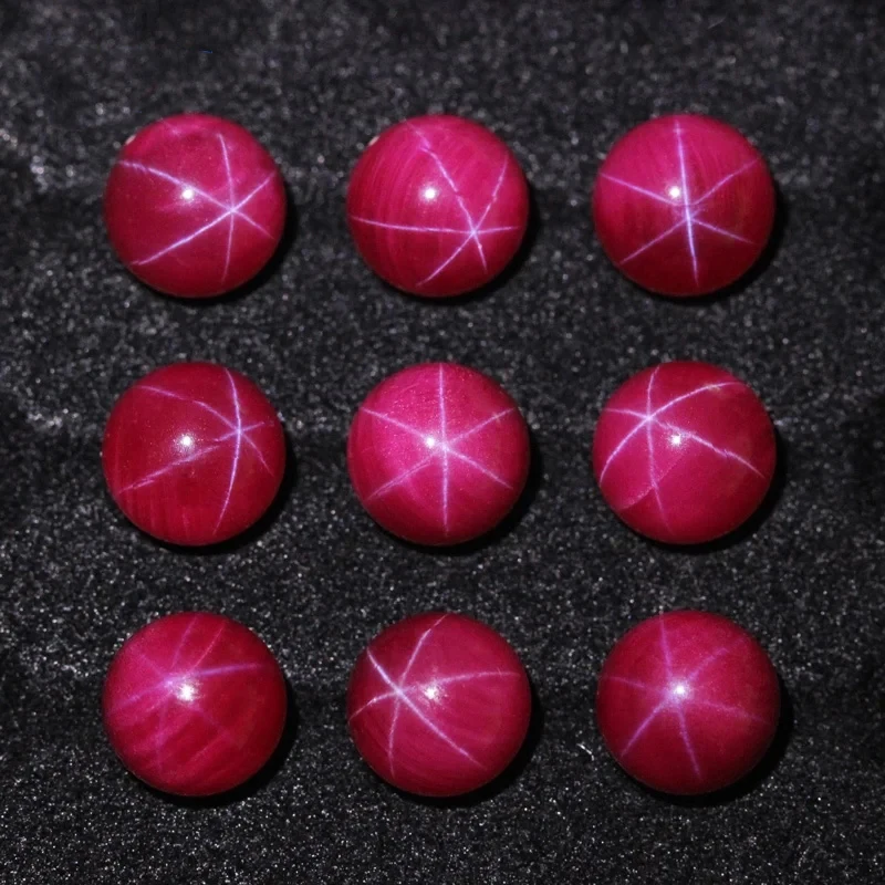 

Натуральный звездный сапфир-рубин (обмените подсветкой) Круглая плоская гладкая огранка поверхности VVS Свободный драгоценный камень для изготовления ювелирных изделий