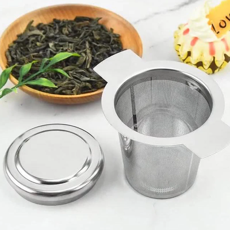 Simple Household Use Stainless Steel Tea Leak In Mug Tea Infuser With Lid Loose Leaf Tea Strainer Tea Strainer