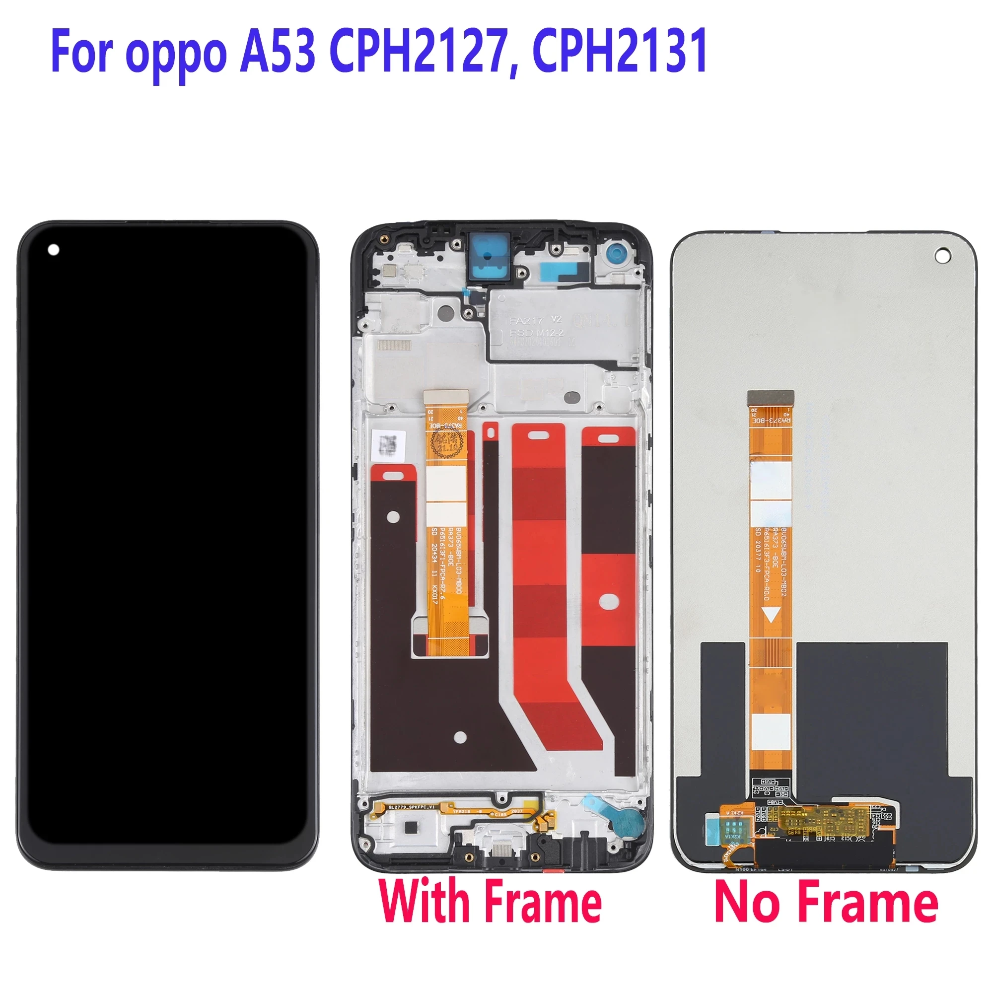 Original Display For OPPO A53 4G 5G LCD Touch Screen Replace Digitizer Assembly For CPH2127 CPH2131 PECM30 PECT30 With Frame