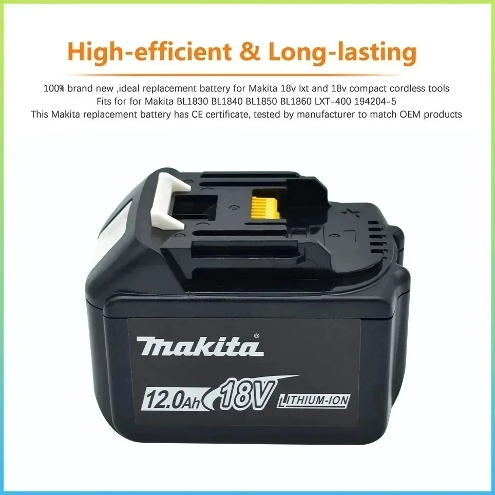 Makita 18V 9000mAh Rechargeable Battery 18650 Lithium-ion Cell Suitable For Makita Power Tool BL1860 BL1830 LXT400 With Charger