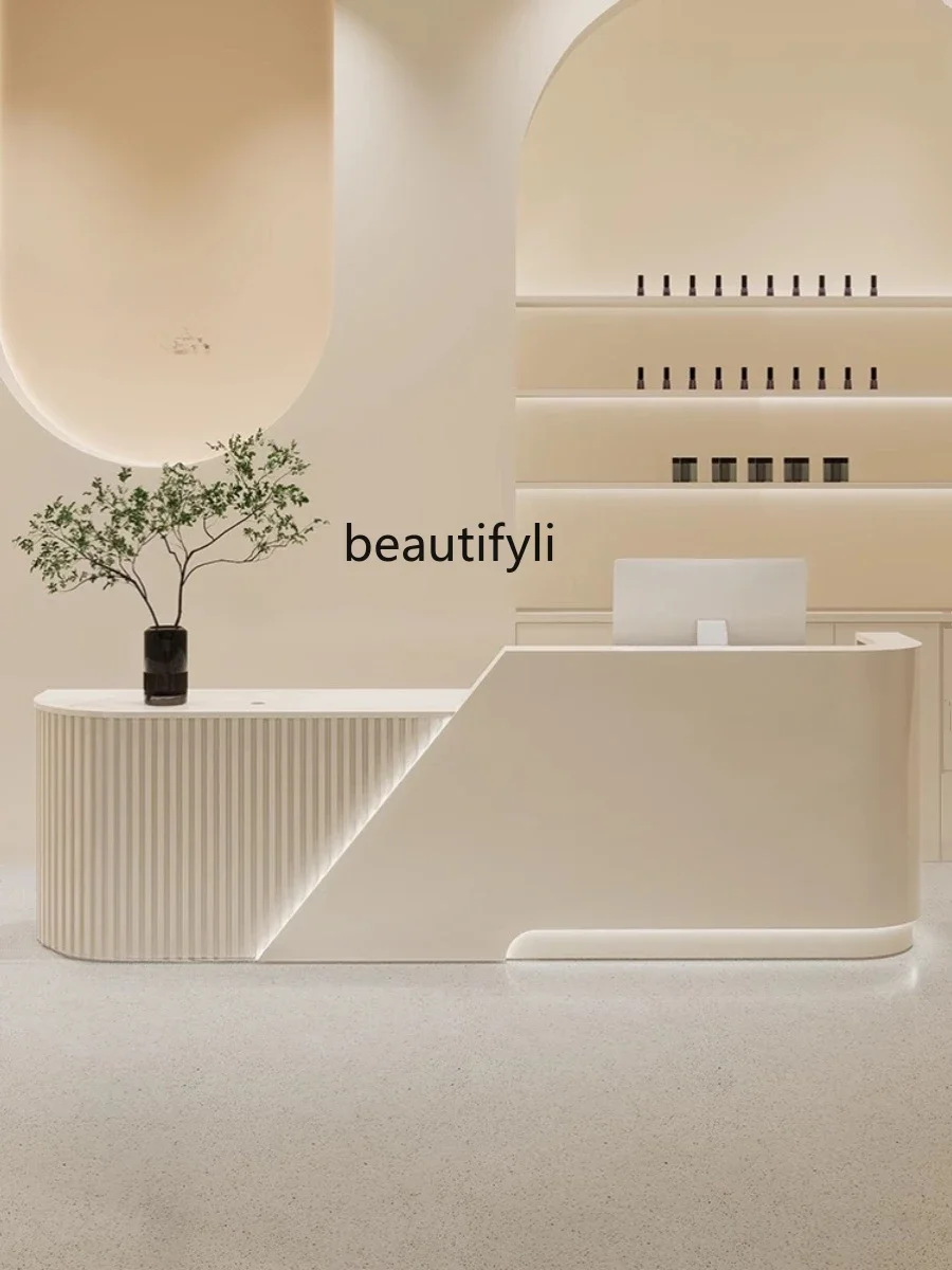 

Simple Beauty Salon Reception Desk Clothing Store Multi-Function Cashier Hotel Lobby Foot Bath Front Desk Shop Bar Counter