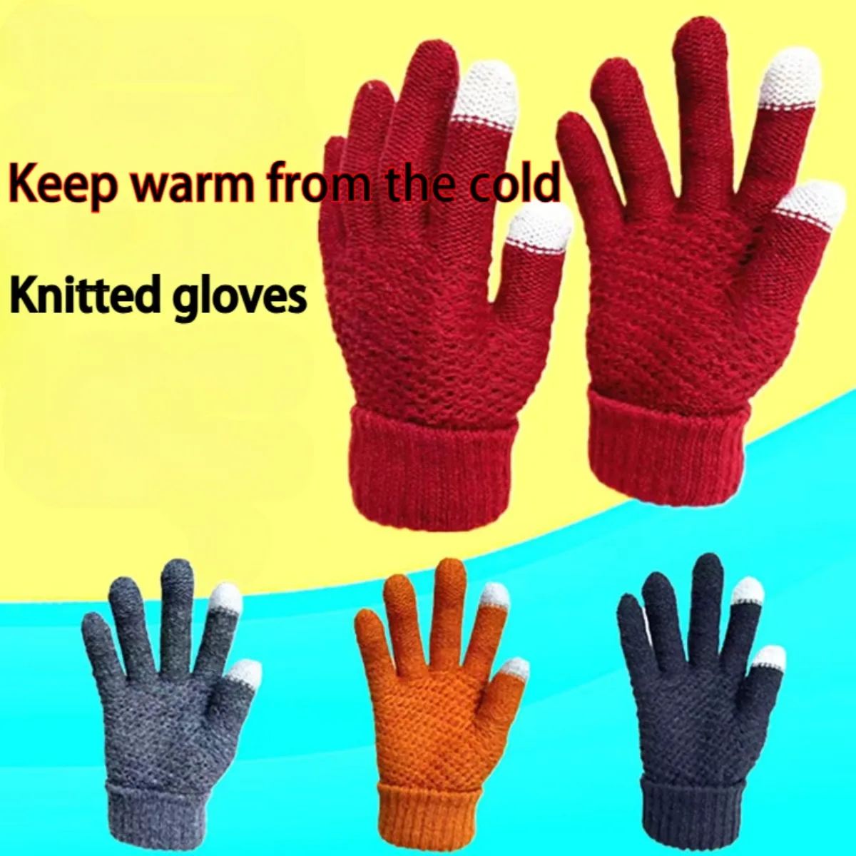 Winter dicke warme Handschuhe für Männer Frauen Handy Touchscreen gestrickte Wollhandschuhe für Outdoor-Sportarten