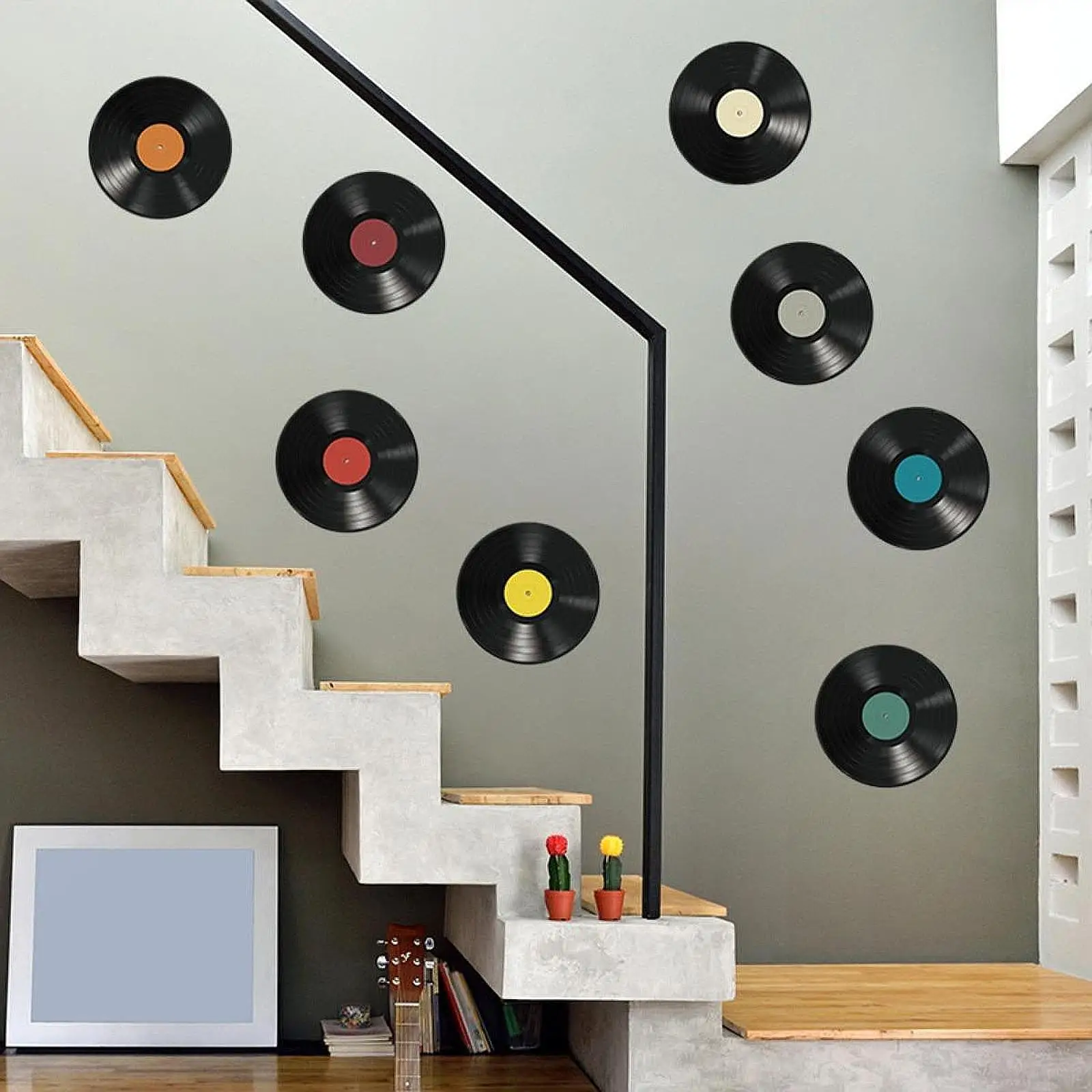 Vinyl Record Wall Stickers Crafts PVC Wallpaper for Room Living Room Bedroom