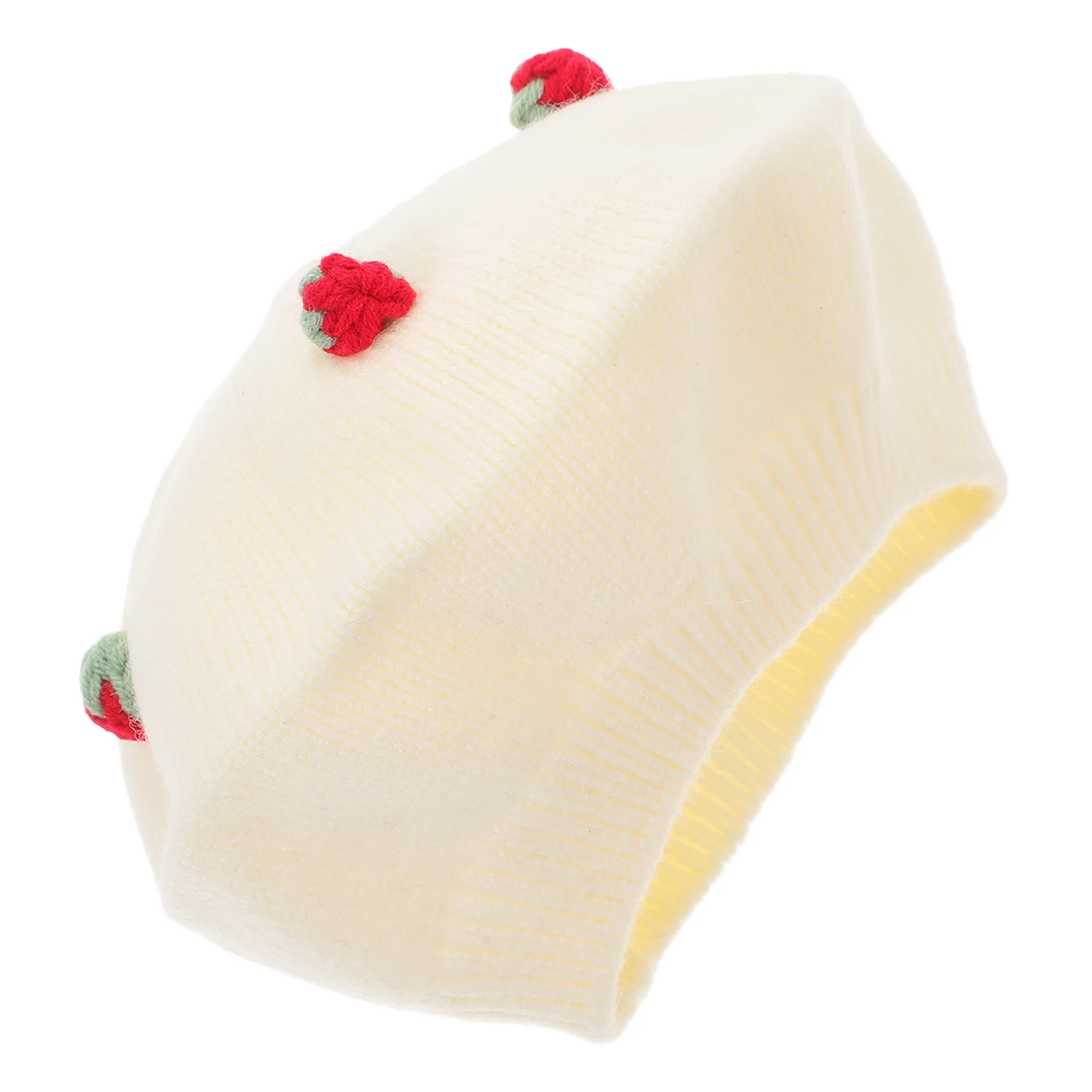 

1pc Strawberry Beret Knitted Bucket Hat for Women Party Decorations Halloween Costume Vintage Starwberry Hat Cap