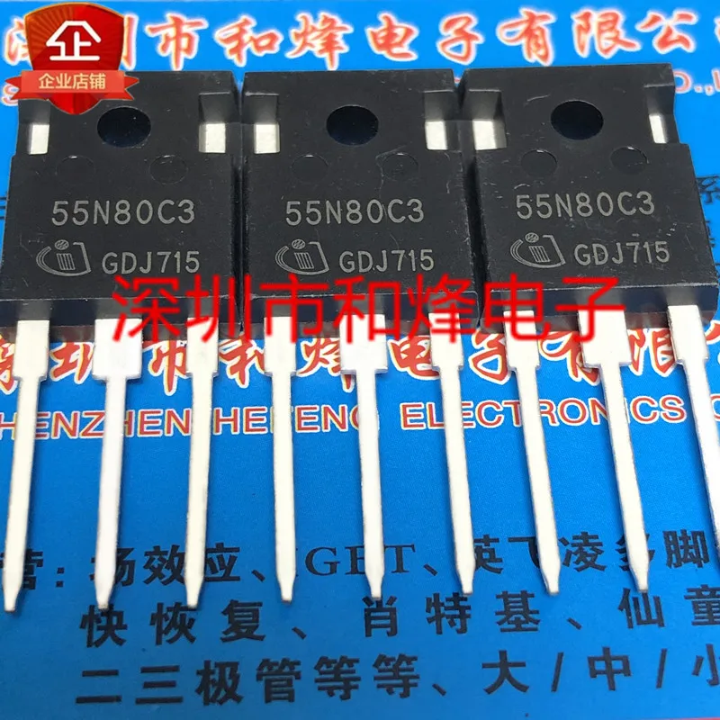 Free shipping  55N80C3 SPW55N80C3  TO-247 850V 150A      10PCS