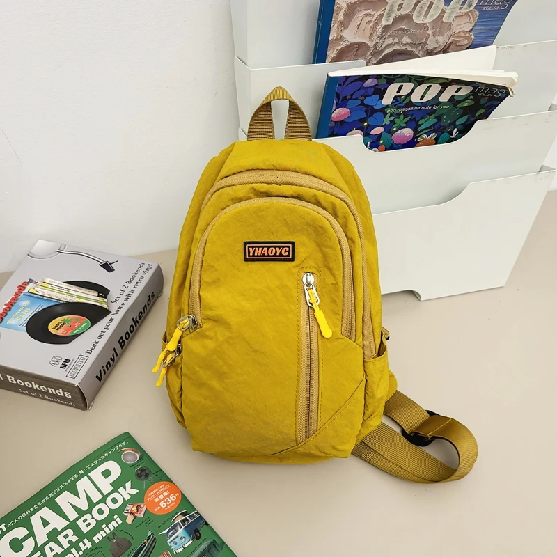 

Nylon Leisure Sport Chest Bags Simple Casual Solid Zipper Portable Couple Style Shoulder and Crossbody Bags for Unisex 2024 Hot