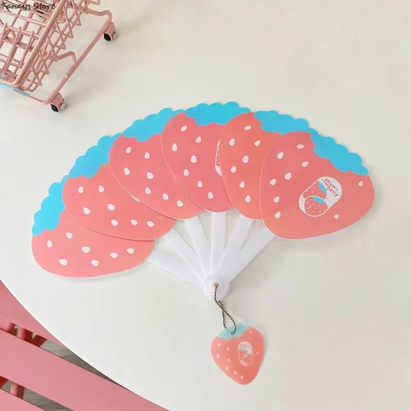 Cute Fruit Small Fan Student Summer Folding Fans Cartoon Mini Folding Hand Hold Plastic Folding Fans Pockets Storage Tool