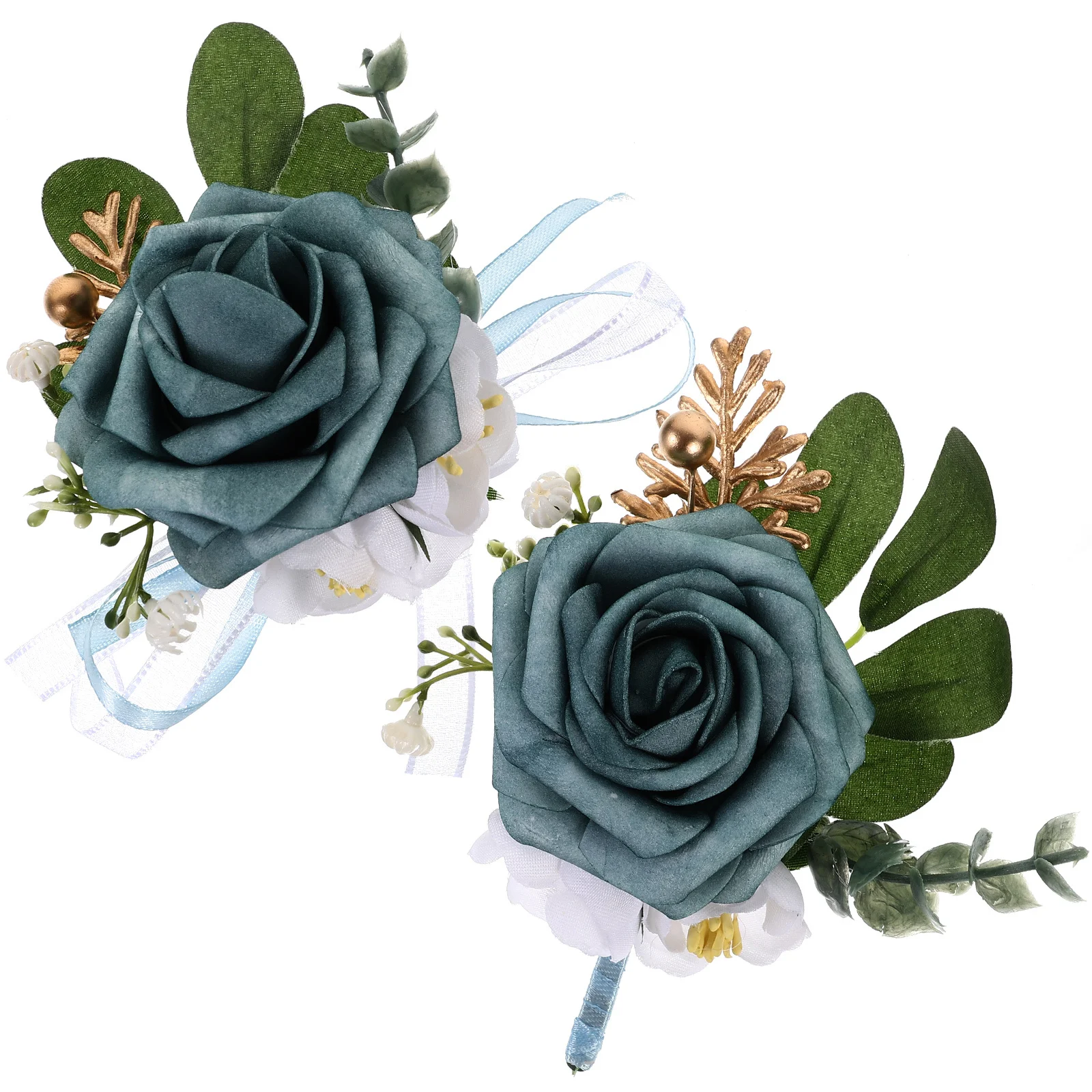 

1Set Wrist Corsage Boutonniere Set Artificial Flower Wedding Bridal Groom Decoration Prom Party Souvenir Lasting Corsage