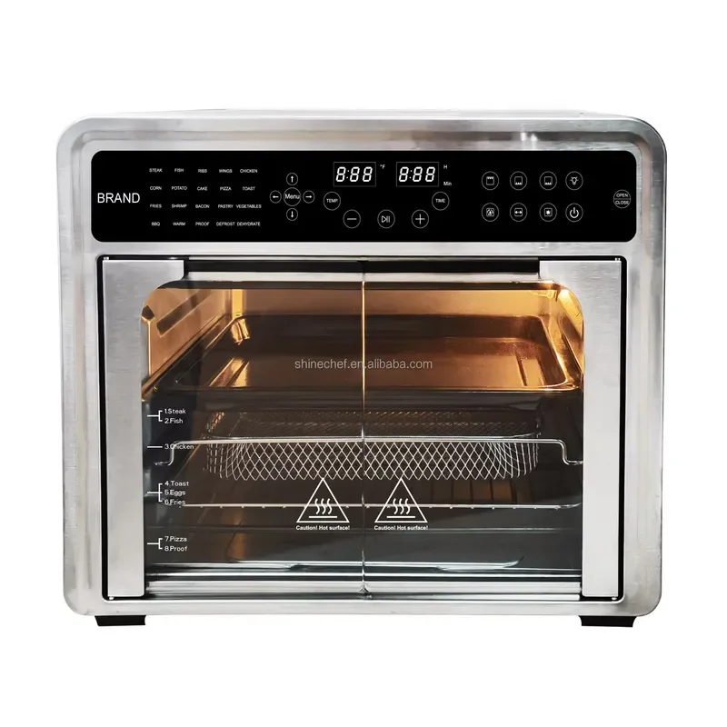 Horno Freidora de Aire Eléctrico Multifunción con Pantalla Táctil Digital, Puertas Francesas, para Encimera, con Función de Tostadora y Convección