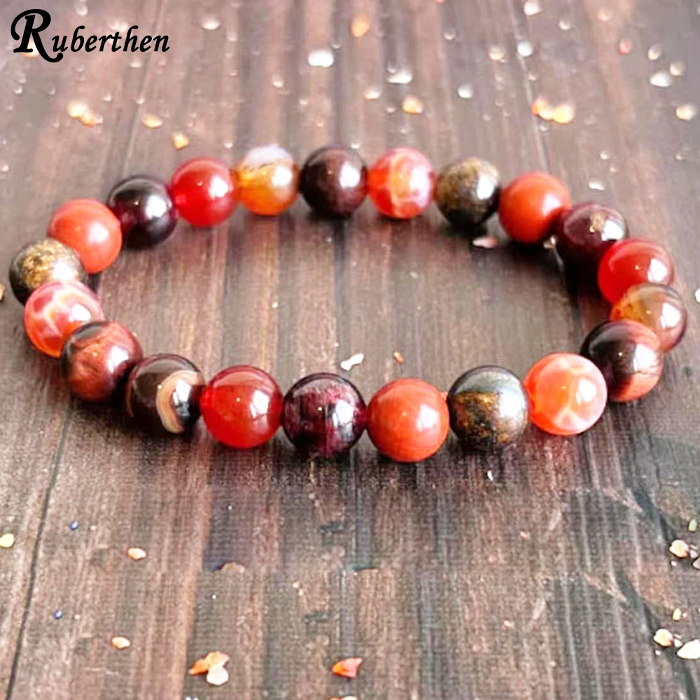 Ruberthen Sacral Chakra Wrist Mala Natural Garnet Red Agate Bracelet Opening Ourselves up to Pleasure