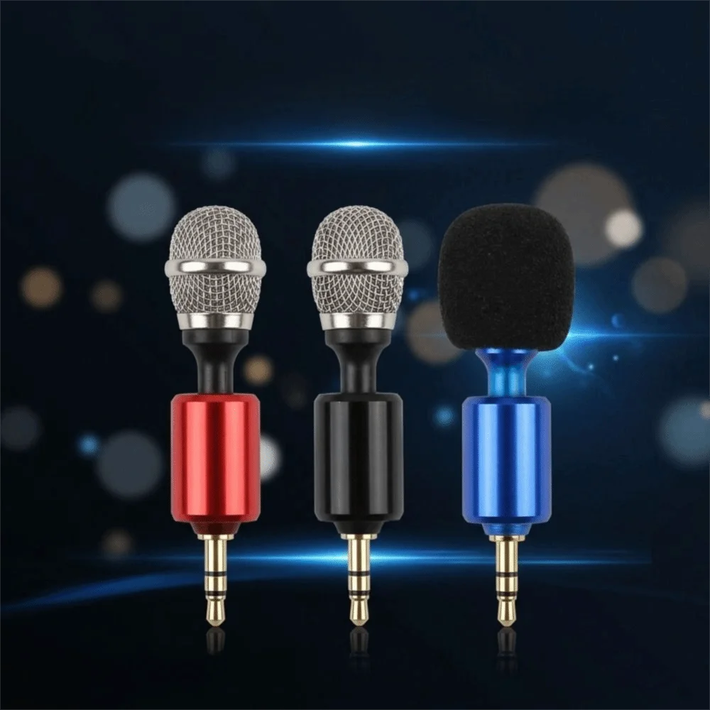 Bendable Mini Microphone 3/4 Level 3.5mm Jack/Type-C Metal Recording Microphone HD with Sponge Cover Condenser Microphone