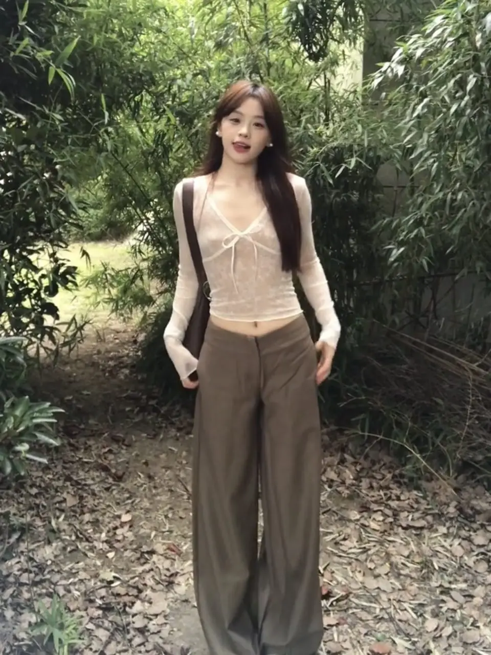 American Sle Long Sve V-Ne T-irt Women's Slim Fit Base irt Inner Wear BM Trend Tight Base irt Top