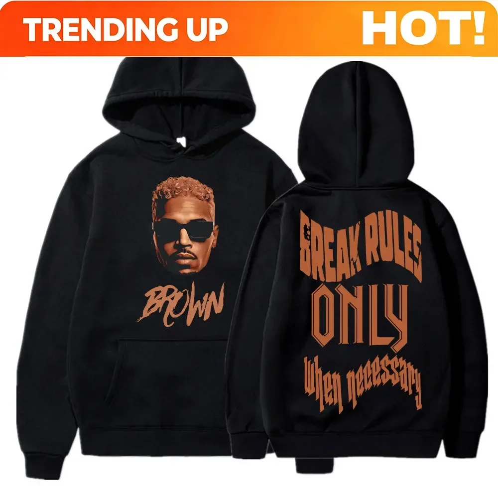 Customization Rapper Chris Brown Usher Raymond 2026 Tour Hoodie Men Women Hip Hop Fashion Music Sweatshirts Casual Fleece Vintag