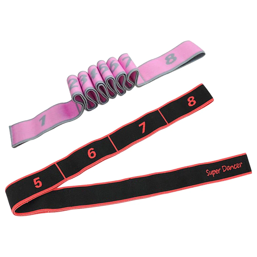 

2pcs Yoga Stretching Bands Elastic Fitness Equipment Exercise Straps Resistance Professional Body Shoulders Legs Waists