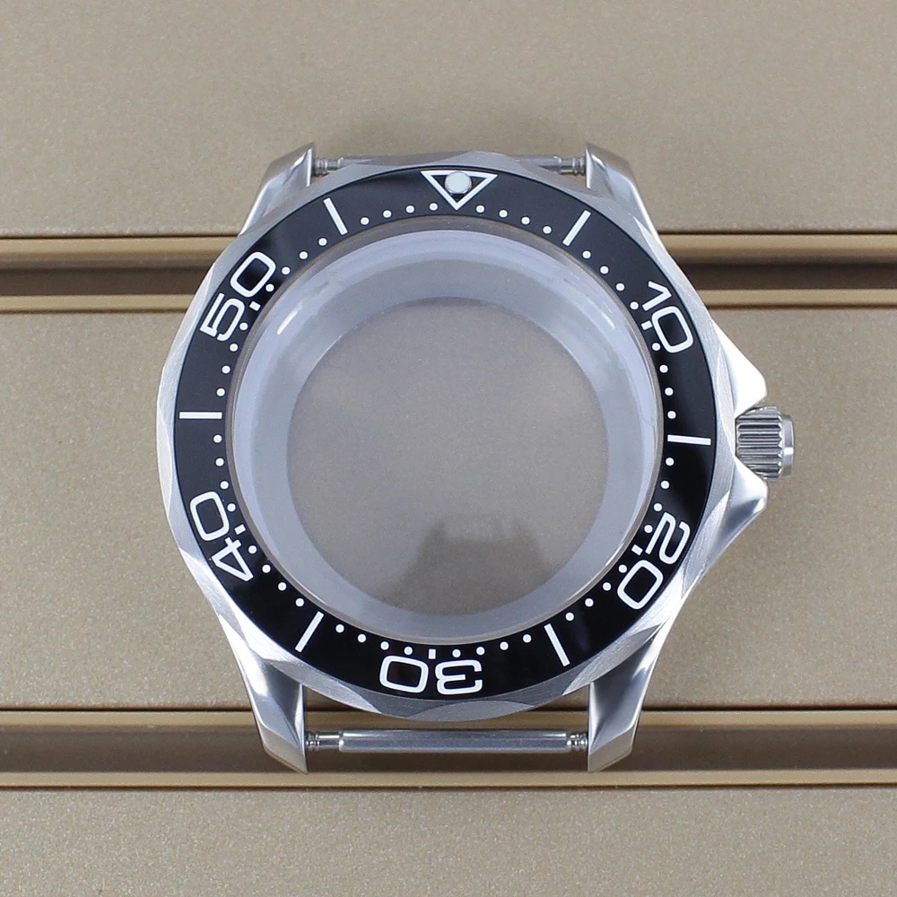 

NH35 41mm Silver Watch Case Sapphire Crystal Waterproof For Mod Seamaster 300 Seiko NH36 NH35 NH34/38 Movt 31mm Dial Watch Parts