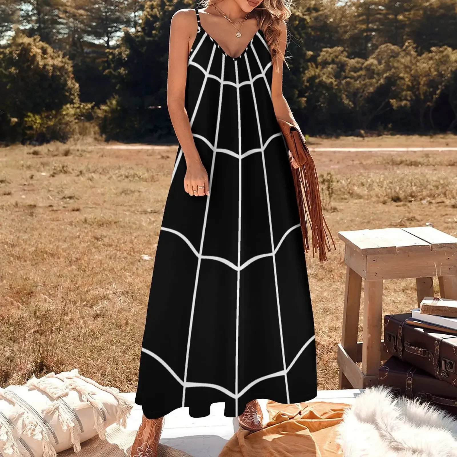 Spider Web - Black Sleeveless Dress evening dresses luxury 2024 cute dress dresses summer Dress