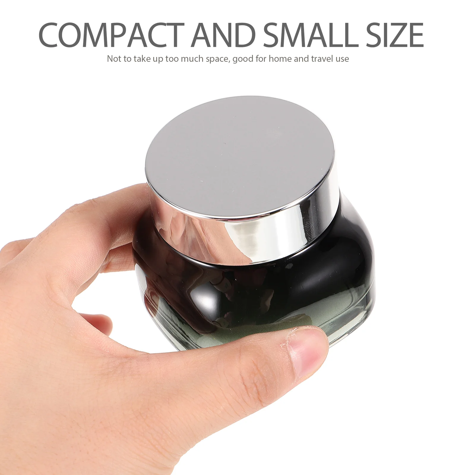 

Gradient Black Glass Bottles 100ml Leak Proof Portable Travel Makeup Dispenser Jars For Cream Women Empty