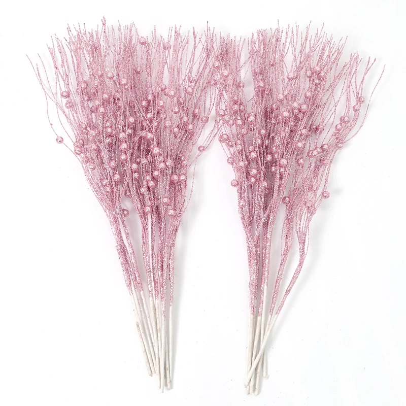 5 Stück 42cm Künstliche Glitzer-Beeren-Zweige als Weihnachtsbaumschmuck für Zuhause Neujahr 2026 Navidad DIY Kranz-Zubehör – Detail 11